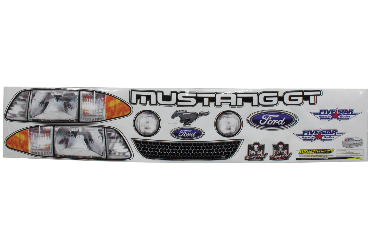 Fivestar Mustang Nose Graphic Kit MPN FIV915-410-ID For Ford Mustang 1993