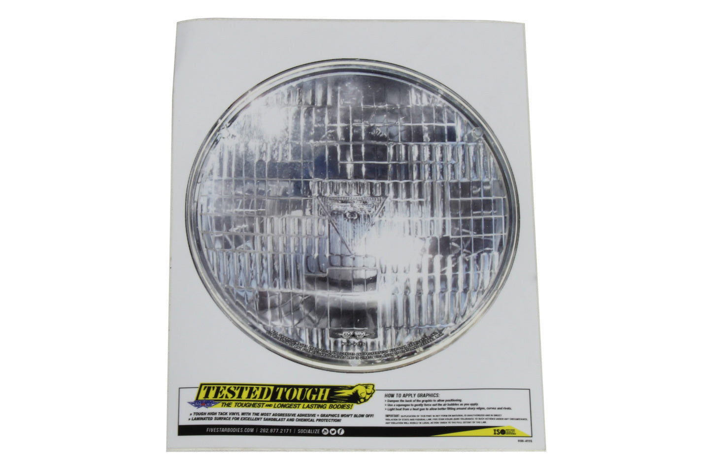 Fivestar Univer. Headlight Decal 7.25in Diameter H00-411S
