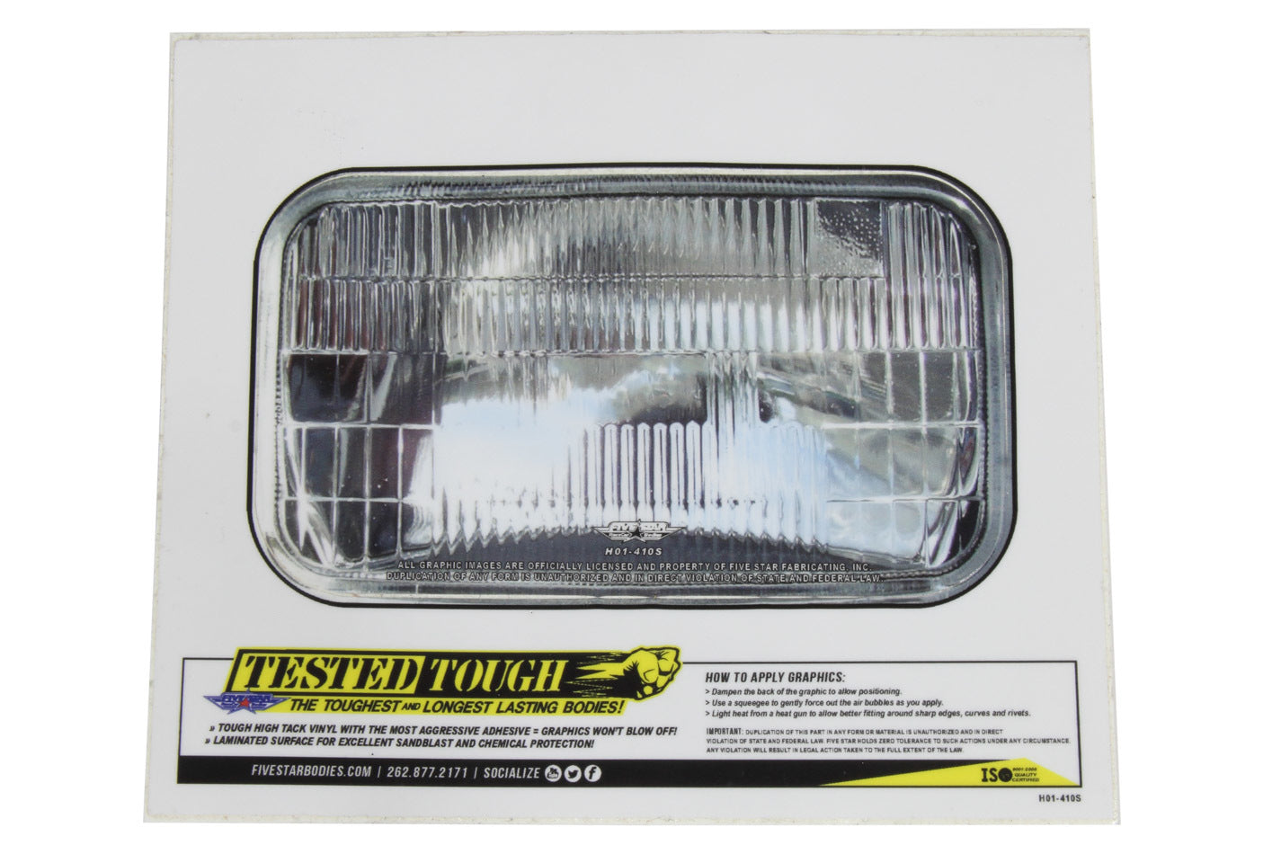 Fivestar Univer. Headlight Decal 5.62in x 3.25in H01-410S
