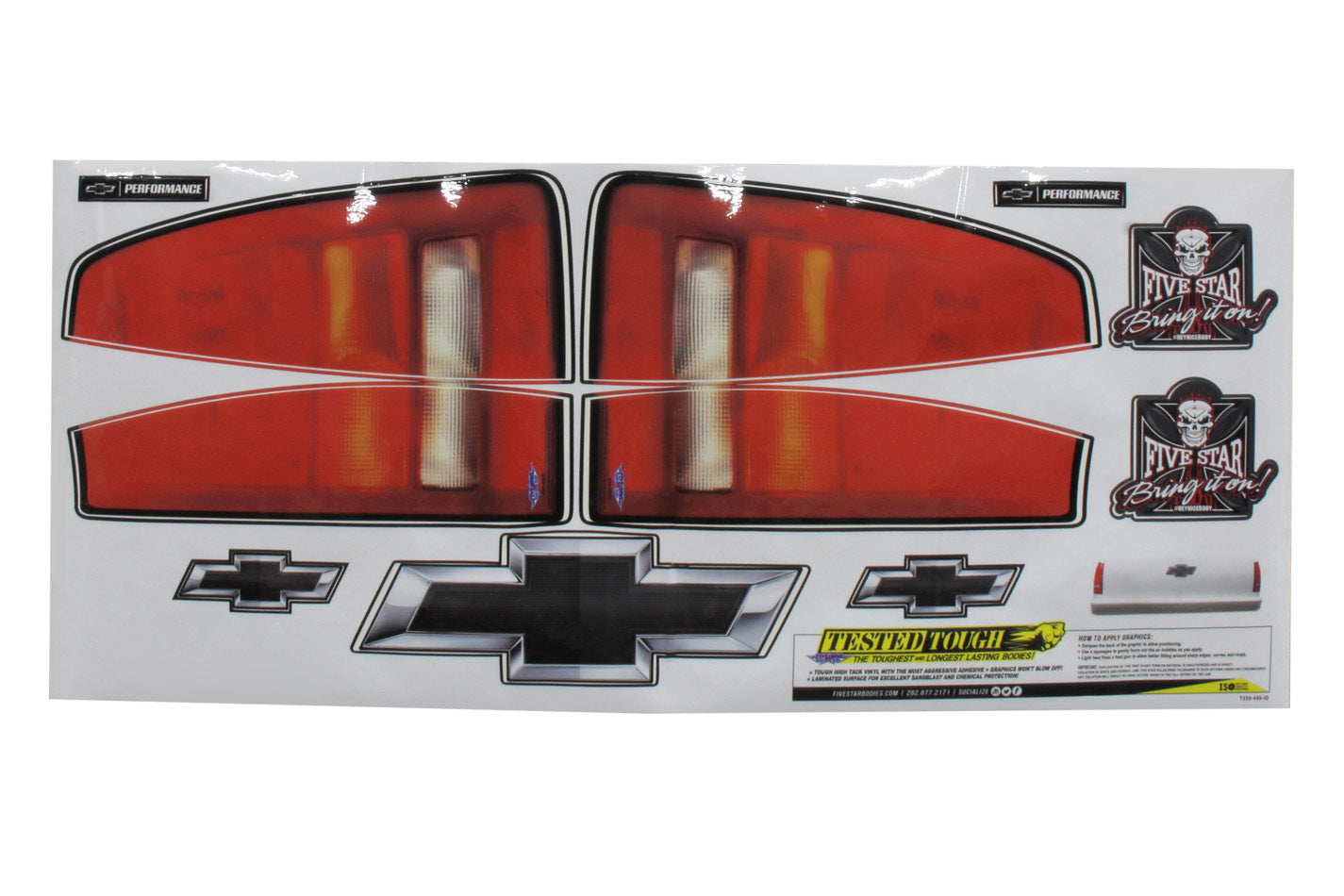 Fivestar Chevy Pkup Taillight Truck Decal Stickers MPN FIVT230-450-ID For Chevy Truck 2002