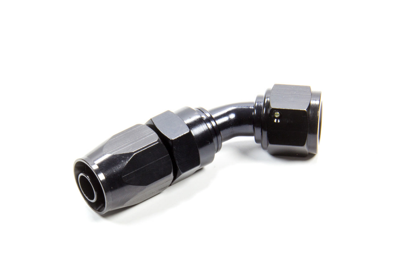 Fragola Hose Fitting #6 45 Deg. to #8 Hose Black 224505-BL