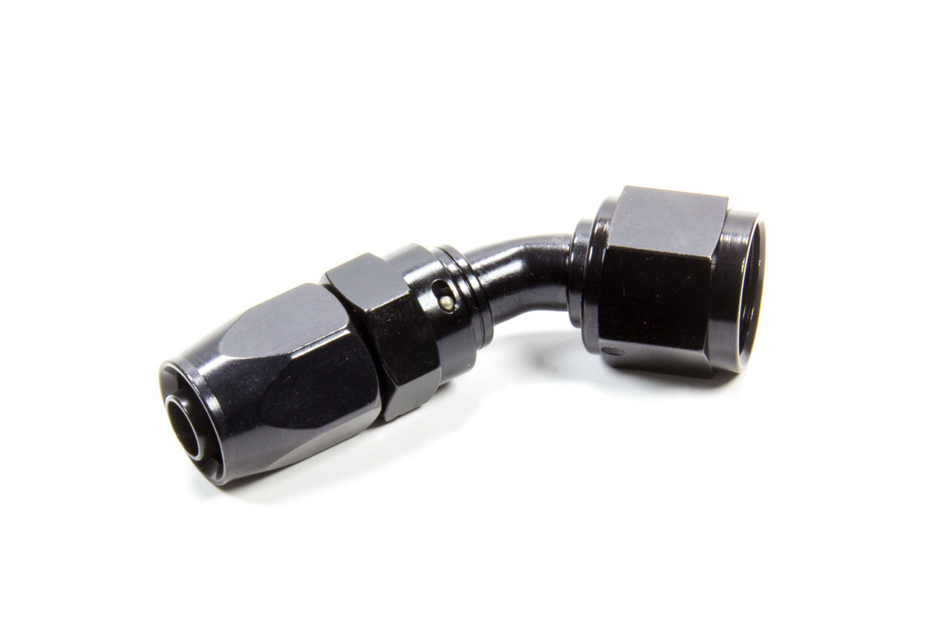 Fragola Hose Fitting #10 45 Deg. to #8 Hose Black MPN FRG224509-BL