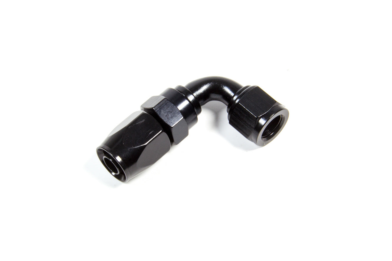 Fragola Hose Fitting #6 90 Deg. to #8 Hose Black 229005-BL