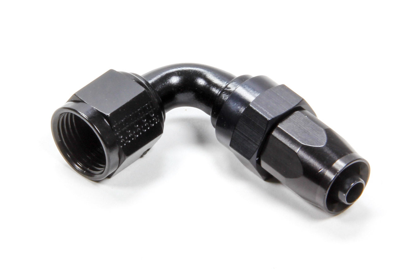 Fragola Hose Fitting #8 90 Deg. to #6 Hose Black MPN FRG229007-BL