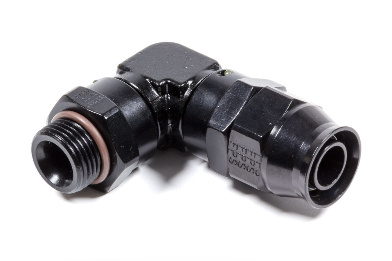 Fragola Hose Fitting #10 90 Deg to #8 ORB PTFE Black MPN FRG689709-BL