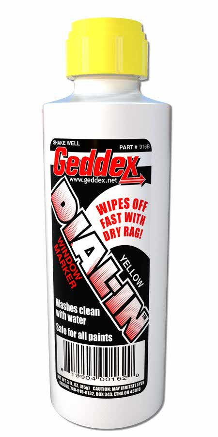 Geddex Dial-In Window Marker Yellow 3oz Bottle 916B