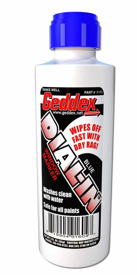 Geddex Dial-In Window Marker Blue 3oz Bottle 916D