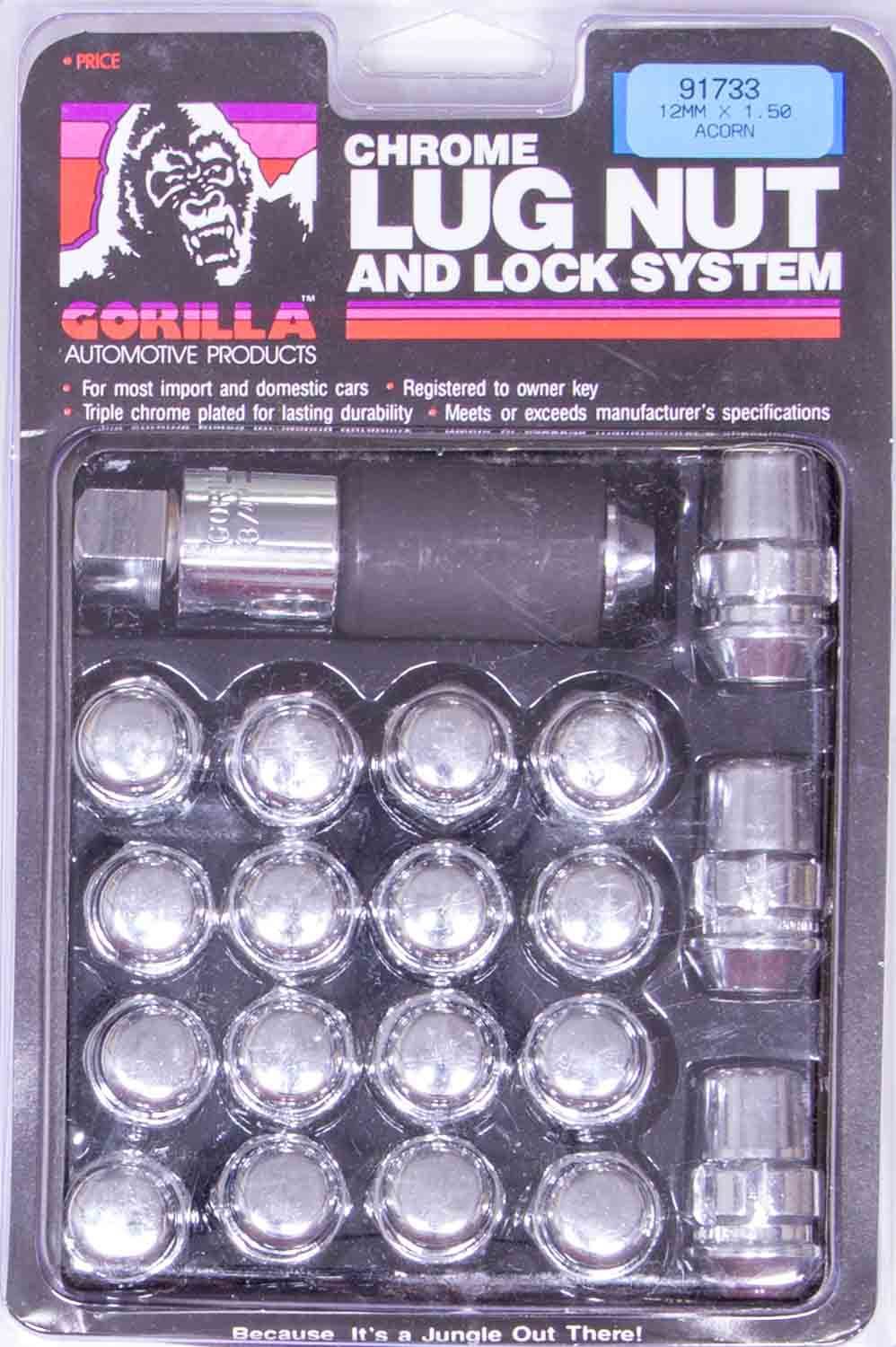 Gorilla Lug Nut and Lock System 14mmx1.50 Acorn Bulge 91743