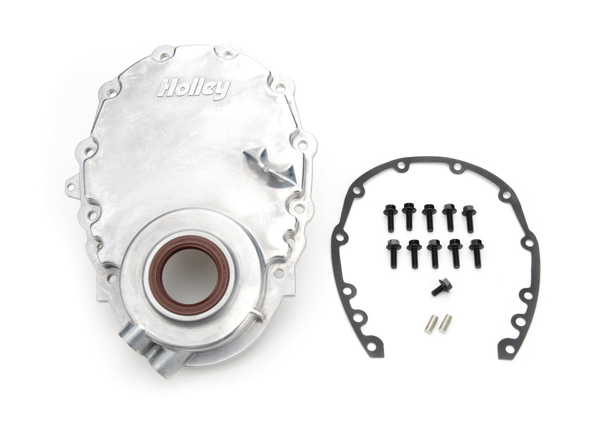 Holley SBC Vortec Alm Timing Cover w/Crank Senspr MPN HLY21-152 For Chevy