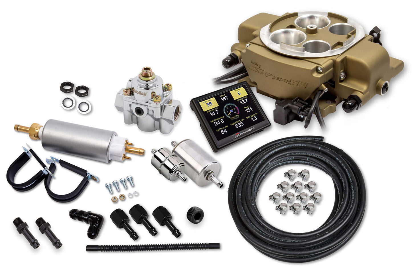 Holley Sniper EFI Quadrajet Master Kit - Gold MPN HLY550-869K Ram