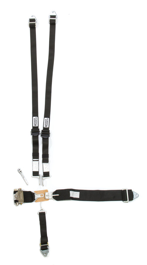 Hooker Harness 5-Pt Harness HANS Alum. LL USD Ratchet Adj Black MPN HRH52110