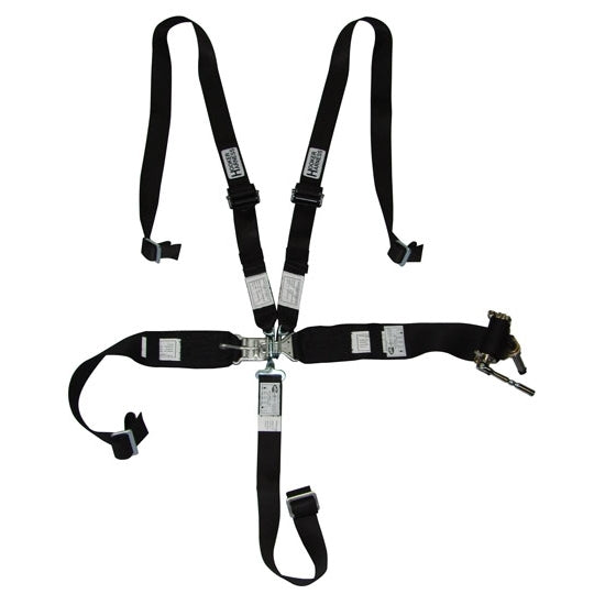 Hooker Harness 5-pt Harness System Hans LL USD Rachet Adj Blk MPN HRH53100
