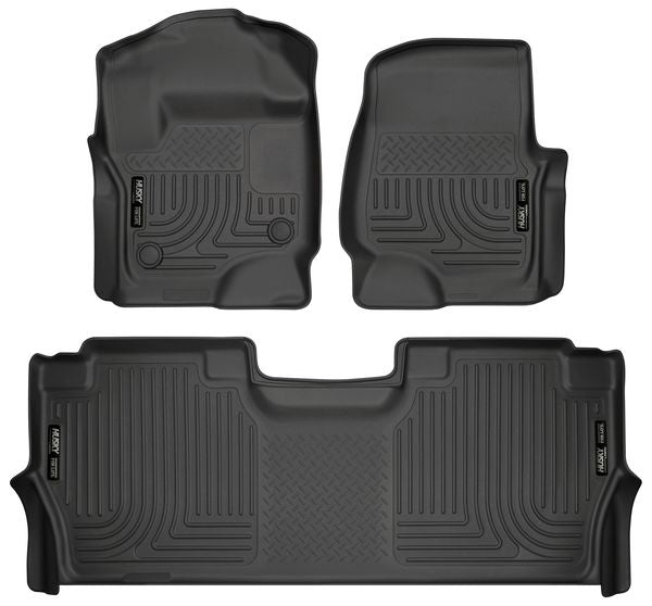 Husky Liners Front & 2nd Seat Floor L iners Weatherbeater MPN HSK94061 For Ford Fullsize Truck 2017-24