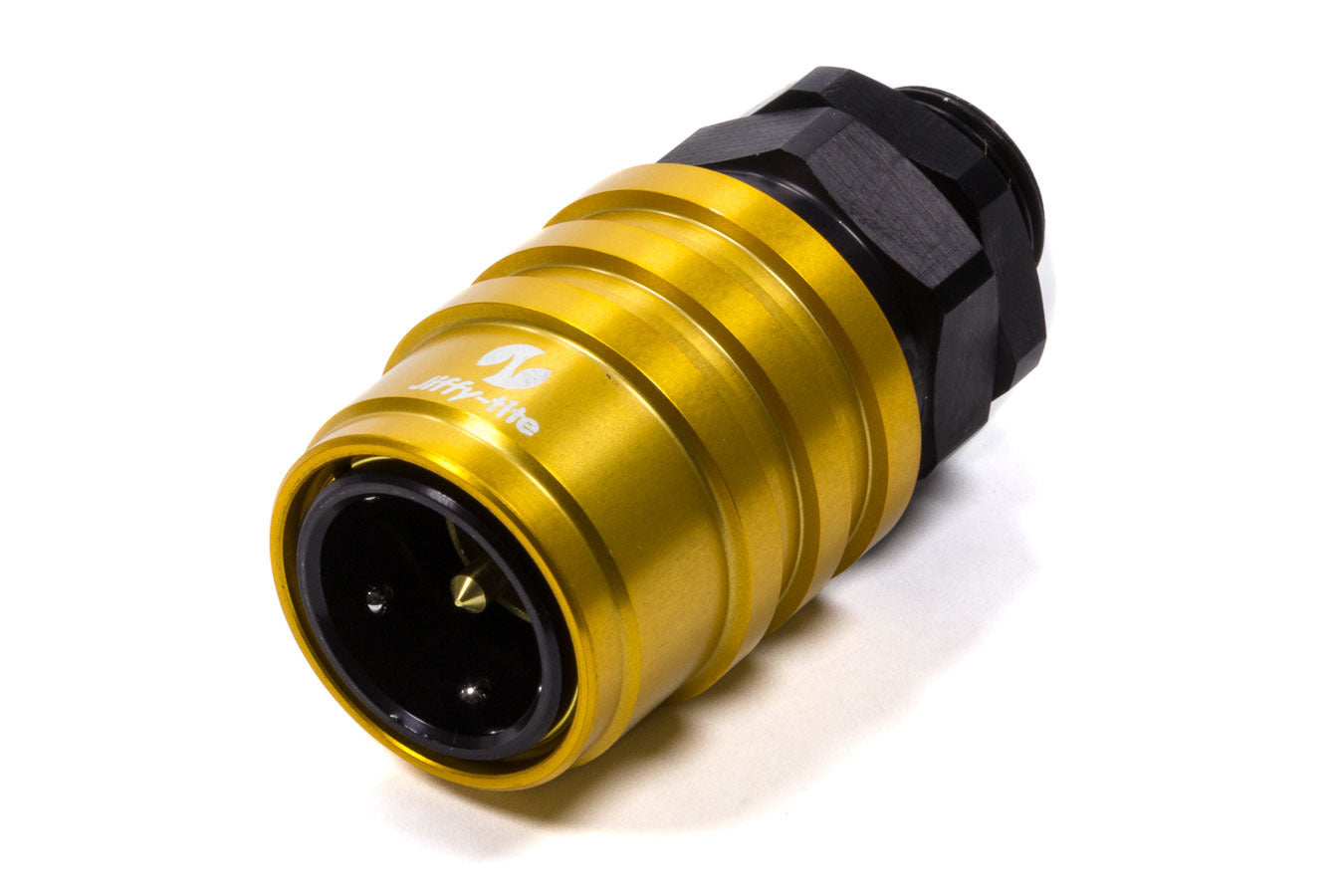 Jiffy-Tite Q/R Male #8 ORB to #8 Socket Valved Gold/Black MPN JFT51108