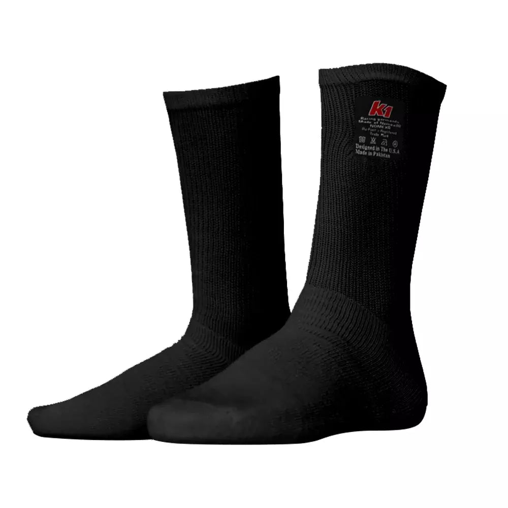 K1 Racegear Socks Nomex K1 Black Small/Medium MPN K1R26-NSO-N-SM