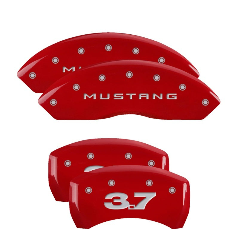 MGP CALIPER COVER 10-14 Mustang Base Caliper Covers Red MGP10198SM37RD