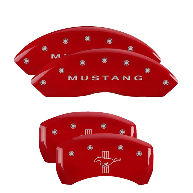 Mgp Caliper Cover 10-14 Mustang Base Caliper Covers Red MPN MGP10198SMBPRD For Ford Mustang 2010-14