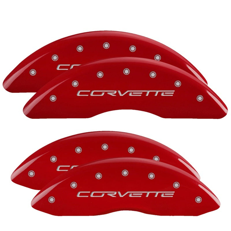 MGP CALIPER COVER 08-13 Corvette Caliper Covers Red MGP13083SCV6RD