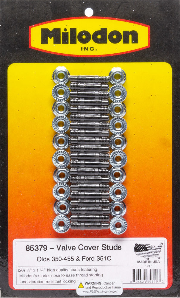 Milodon Valve Cover Stud Kit - Olds V8 & Ford 351C MPN MIL85379