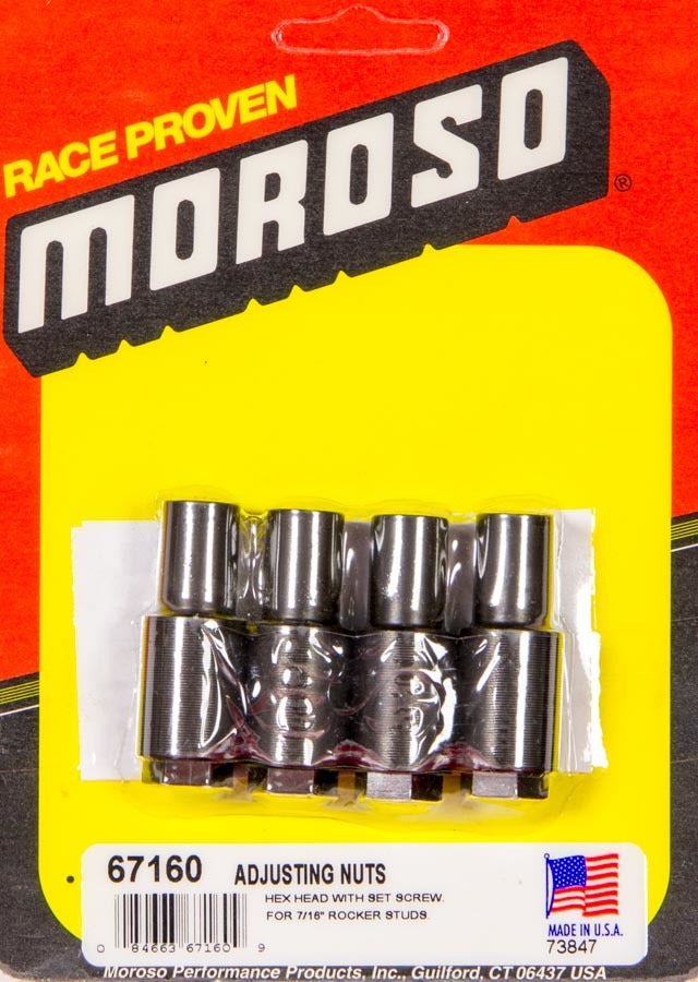 Moroso 7/16in. Rckr Studs Adj. Nut (4 Pack) MPN MOR67160 For Chevy