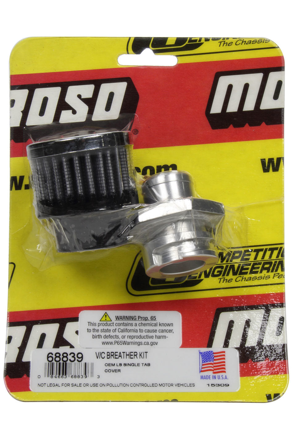 Moroso Breather Kit - GM LS Valve Cover MOR68839