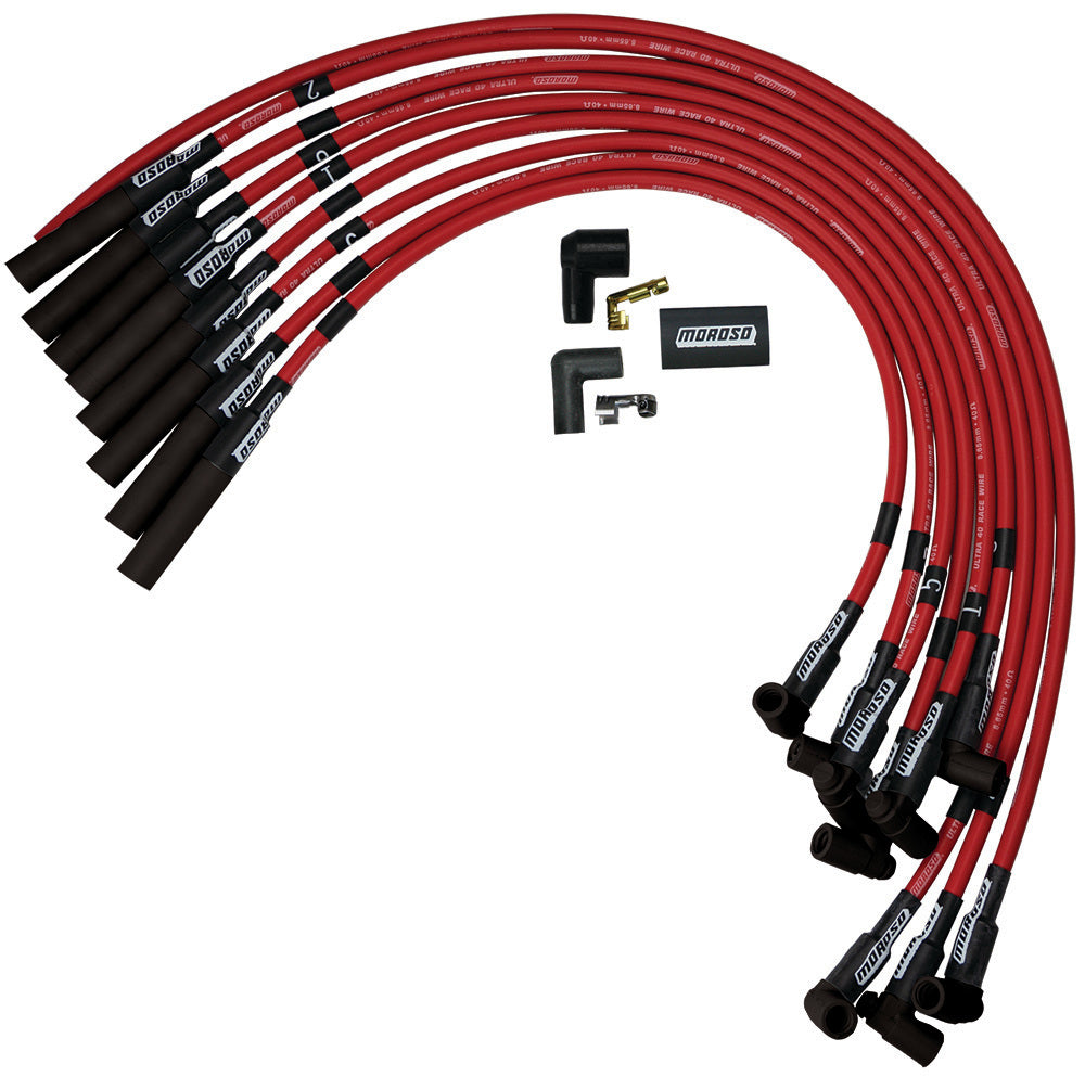 Moroso Ultra 40 Plug Wire Set - Red MPN MOR73688 For Chevy