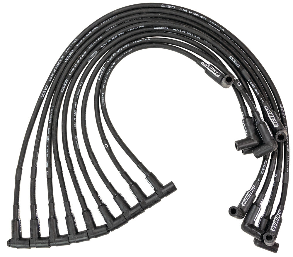 Moroso Ultra 40 Plug Wire Set SBC Sprint Car Black MOR73722