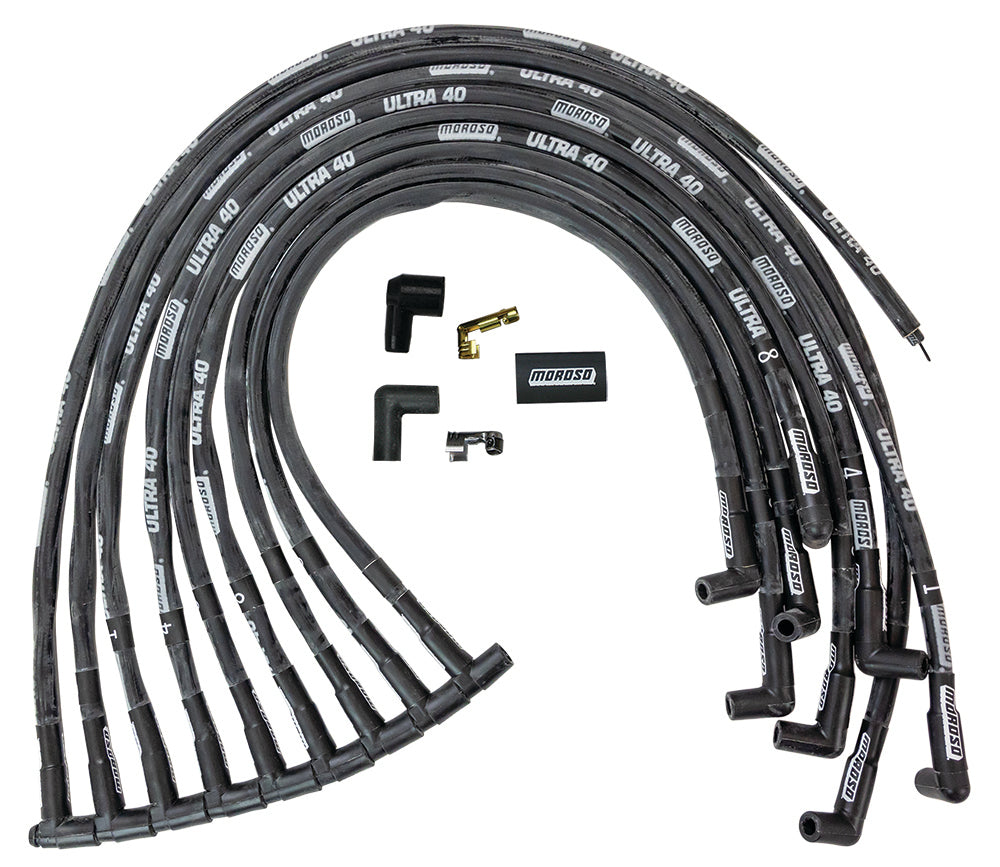 Moroso Ultra 40 Plug Wire Set - Black MPN MOR73820 For Chevy