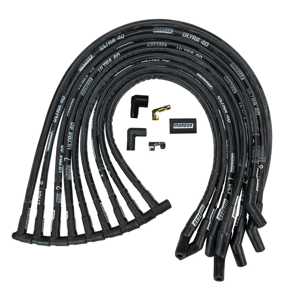 Moroso Ultra 40 Plug Wire Set - Black MPN MOR73822 For Ford