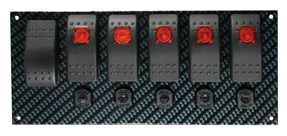 Moroso Fiber Design Switch Panel - Black/Black MOR74193