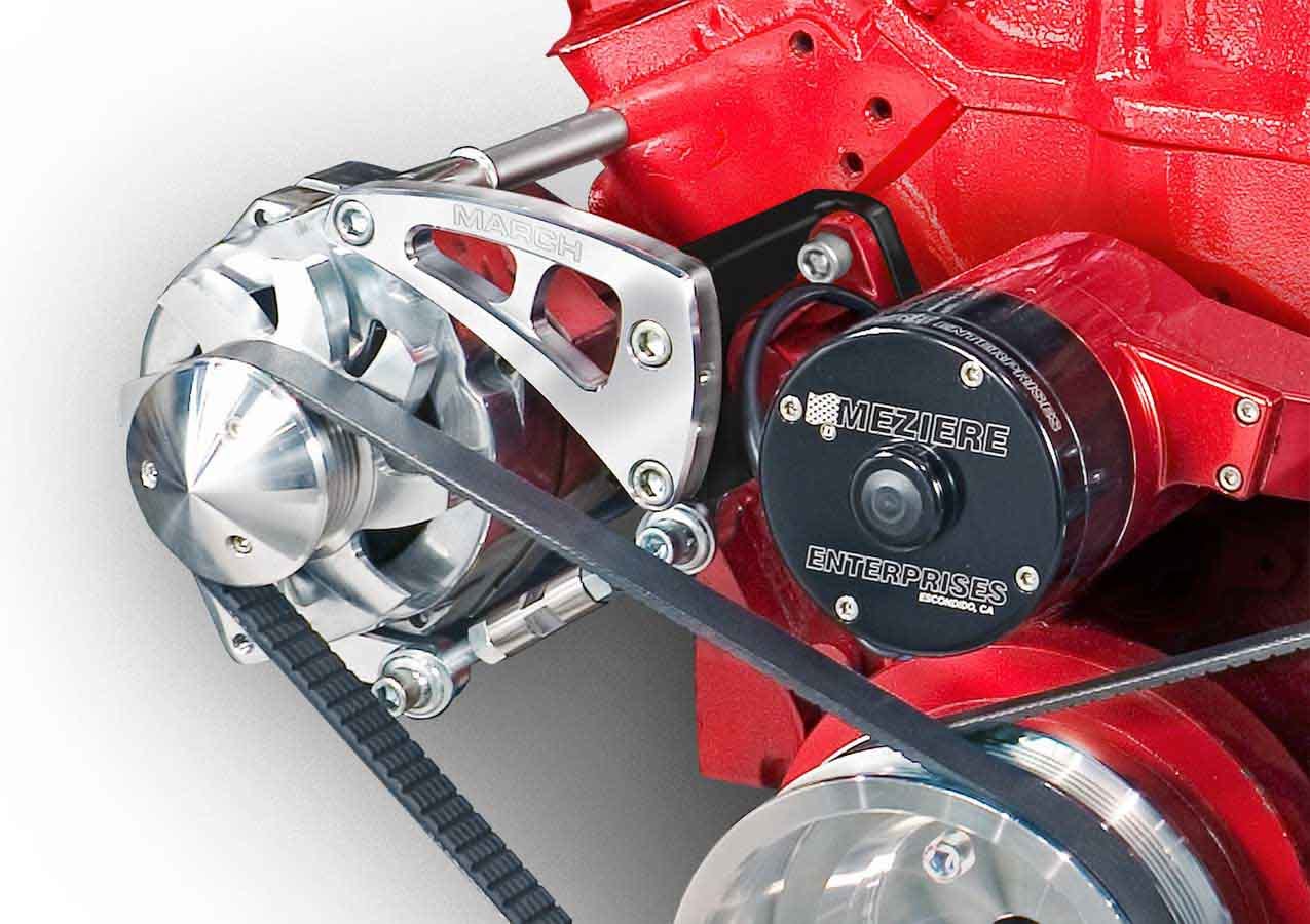 March Performance Chevy SB Electric Water Pump Alt Bracket MPN MPP22025 For Chevy, GM
