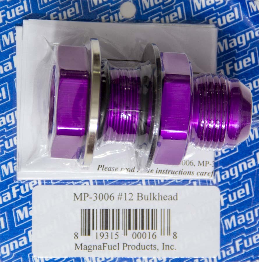 Magnafuel/Magnaflow Fuel Systems #12 Straight Bulkhead Fitting MPN MRFMP-3006