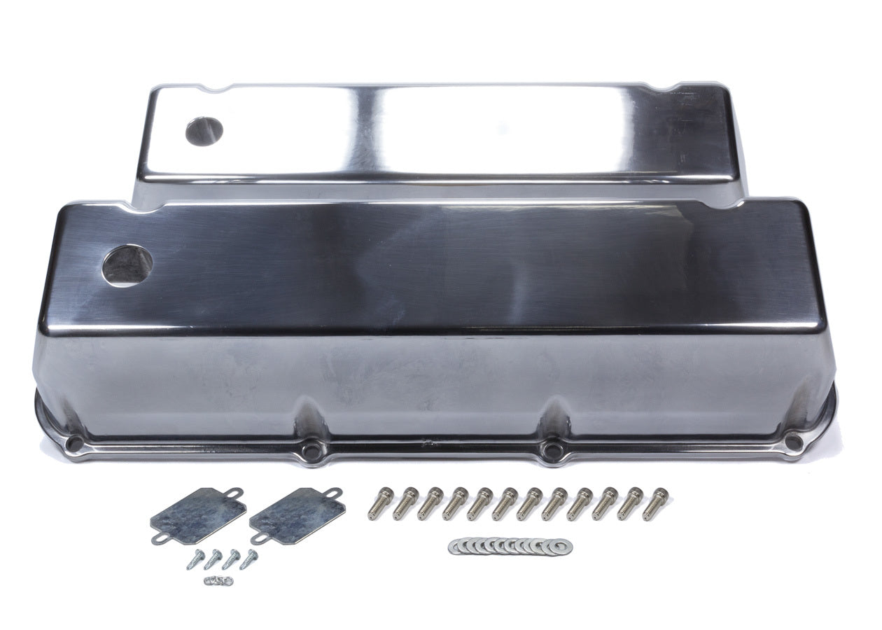 Mr. Gasket BBF Cast Alm Valve Cover Set w/Hole Polished MPN MRG6873G For Ford