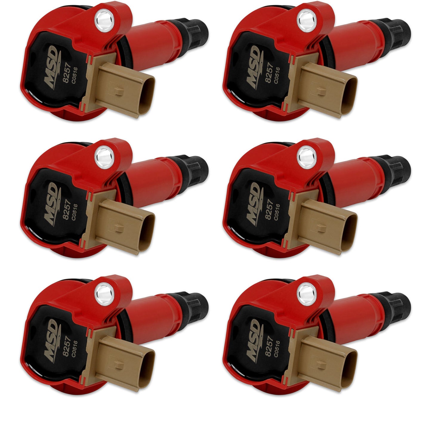 Msd Ignition Coils 6pk Ford Eco-Boost 3.5L V6 11-16 Red MPN MSD82576 For Ford V6
