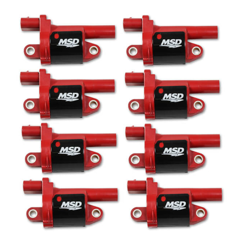 Msd Ignition Coil Red Round GM V8 2014-Up 8pk MPN MSD82688 For GM GenV LT-Series