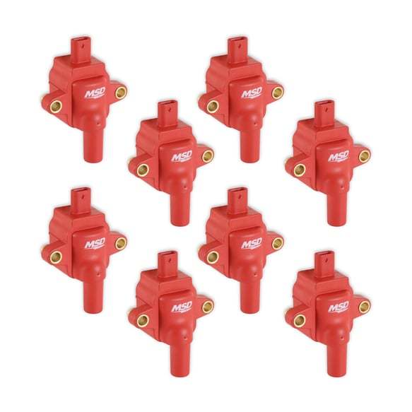 Msd Ignition Coil Ford Godzilla 7.3L 8-Pack Red MPN MSD82838 For Ford Fullsize Truck 2020-23