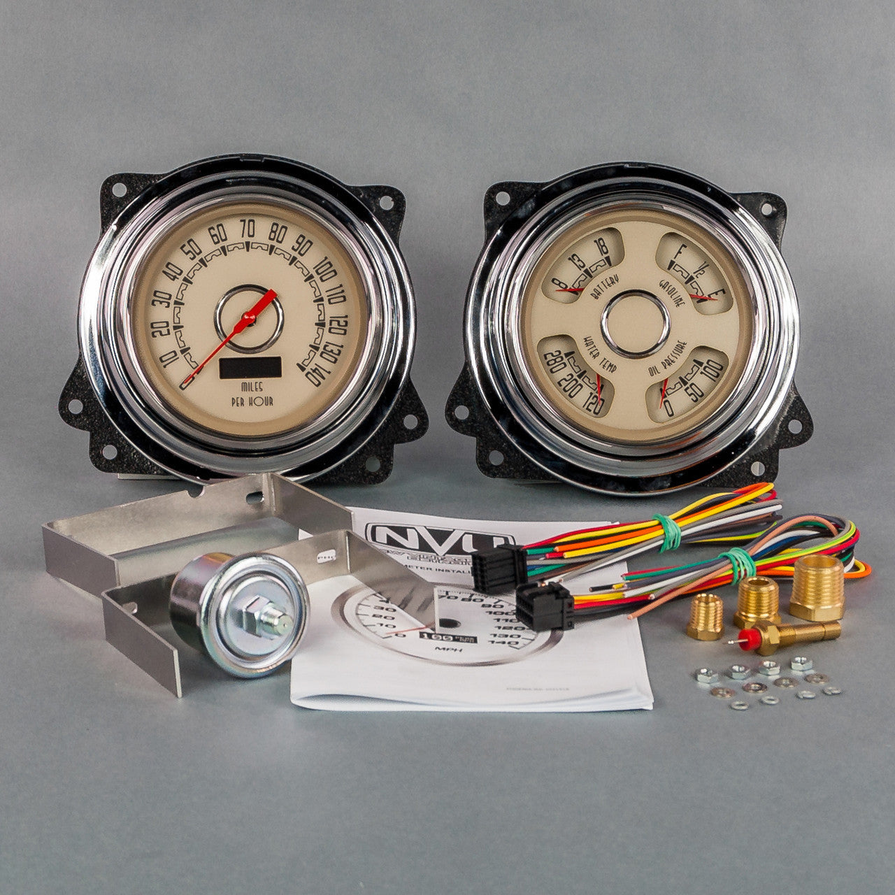 New Vintage Usa Woodward 2 Gauge Kit Speed/Tach Quad Gauges NVG47371-02