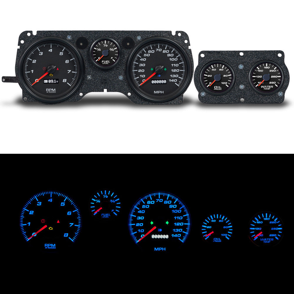 New Vintage Usa Gauge Kit Firebird 70-81 Perf II Black MPN NVG71026-01 For GM F-Body 1970-81