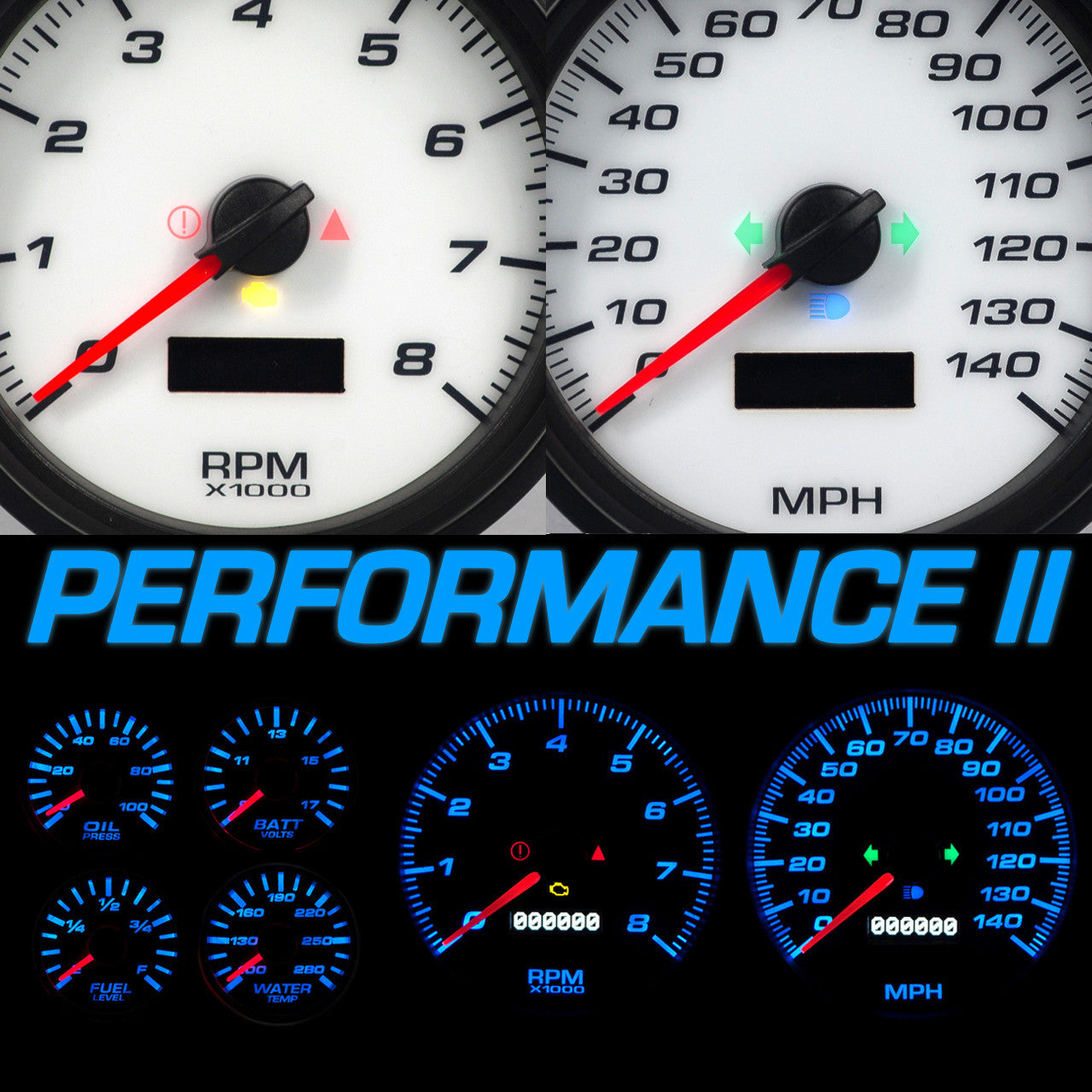 New Vintage USA Gauge Kit GM Truck 95-98 Performance II White NVG95102-03