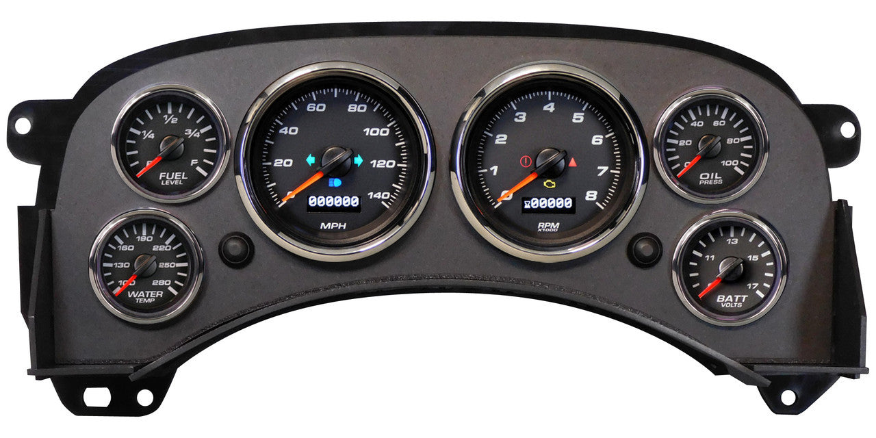 New Vintage USA Gauge Kit GM Truck 99-06 Performance II Black NVG99601-01