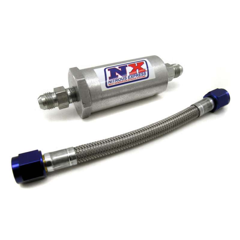 Nitrous Express D-4 Pure-Flo Filter & 7in. Stainless Hose MPN NXS15607