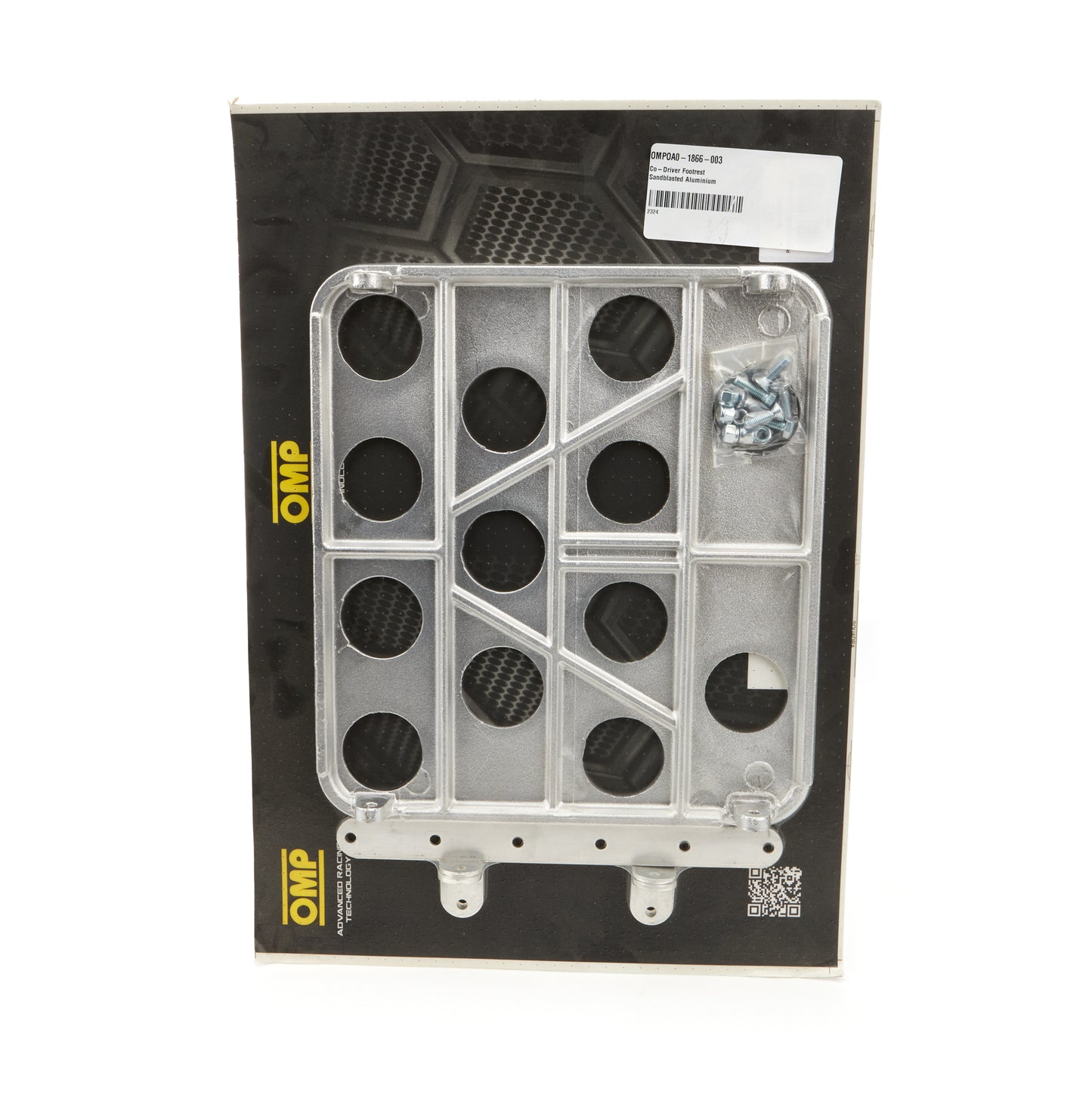 Omp Racing, Inc. Co-Driver Footrest Sandblasted Aluminium OMPOA0-1866-003