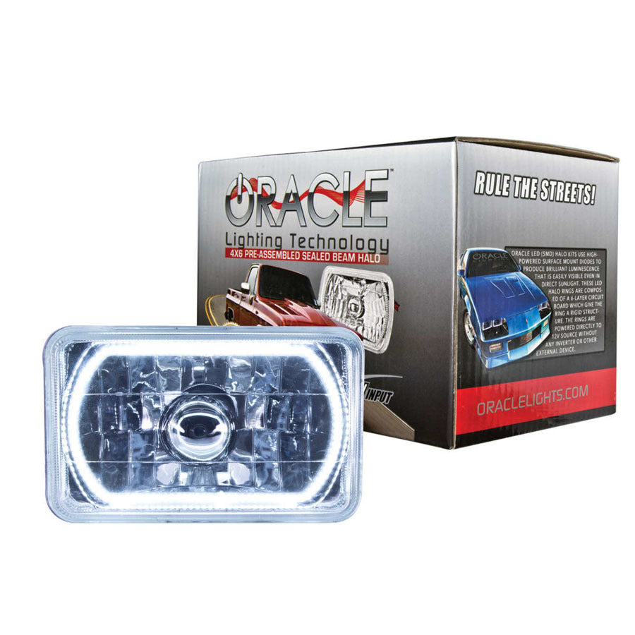 Oracle Lighting 4x6in Sealed Beam Head Light w/Halo White MPN ORA6909-001 For Universal use