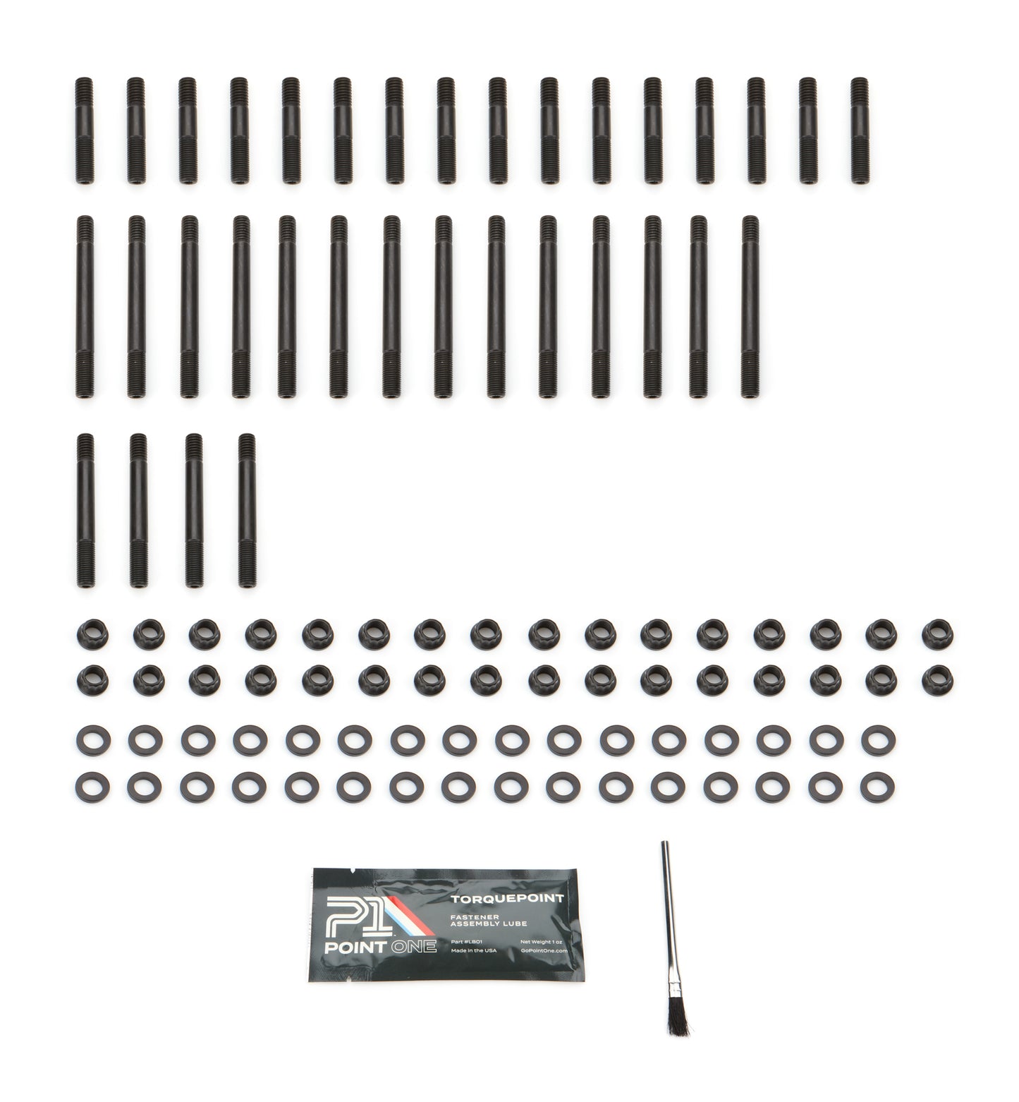 Point One SBC 12Pt Head Stud Kit Use w/23-Degree Heads MPN P1FK002-H16E For Chevy