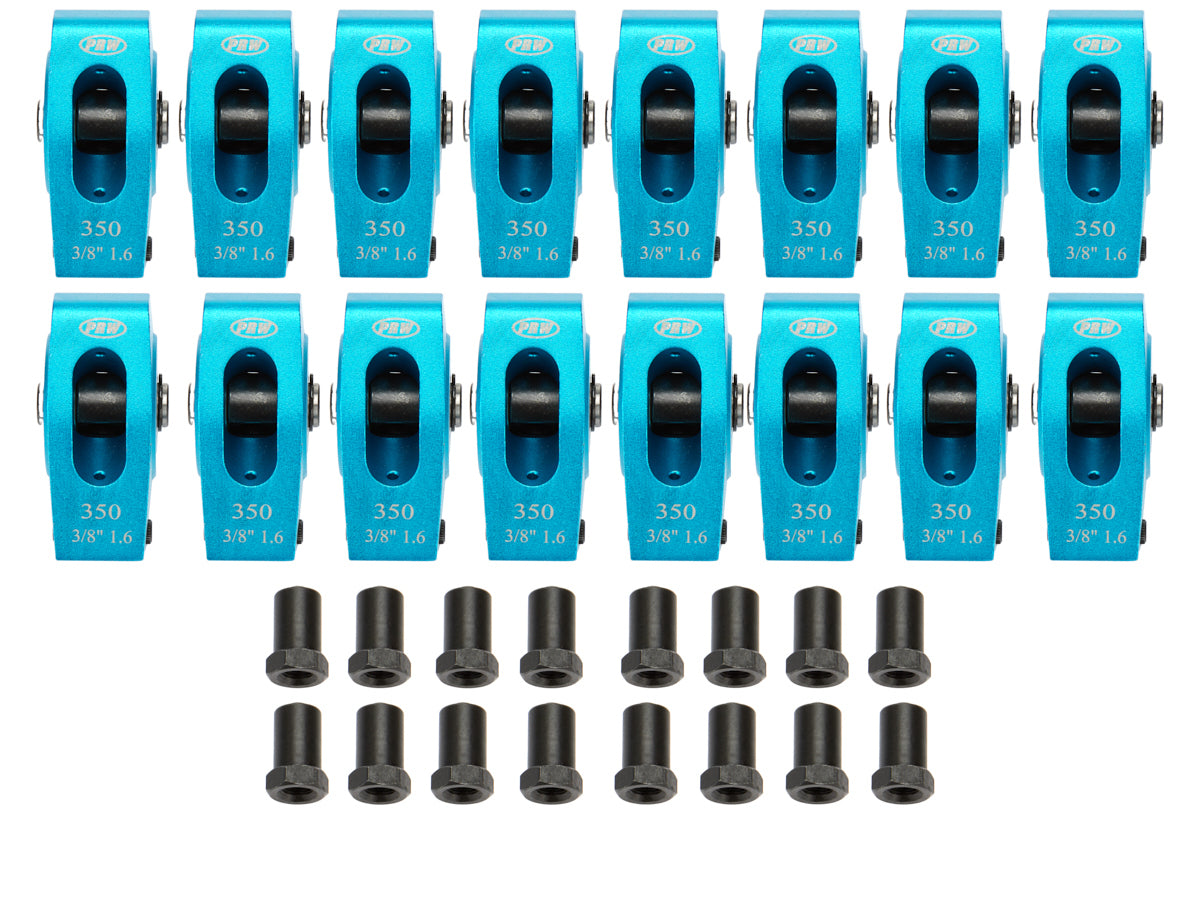 Prw Industries, Inc. SBC Roller Rocker Arms - 1.6 Ratio 3/8 Stud PQX0335004