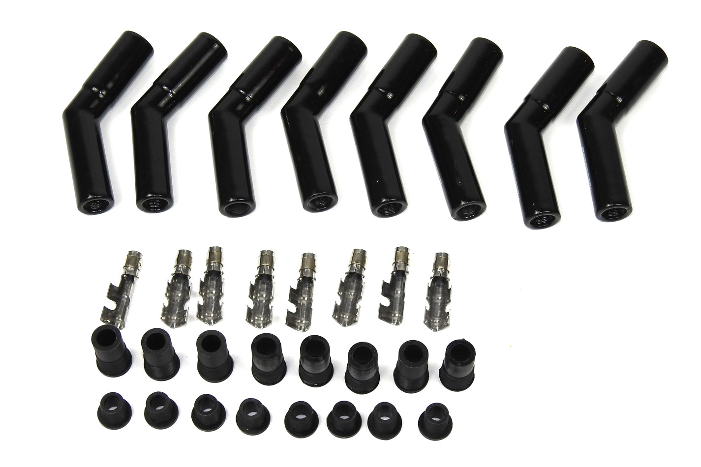 Pertronix Ignition Ceramic Spark Plug Boot Kit 45-Deg 8pk Black MPN PRT8563HT-8 Ram