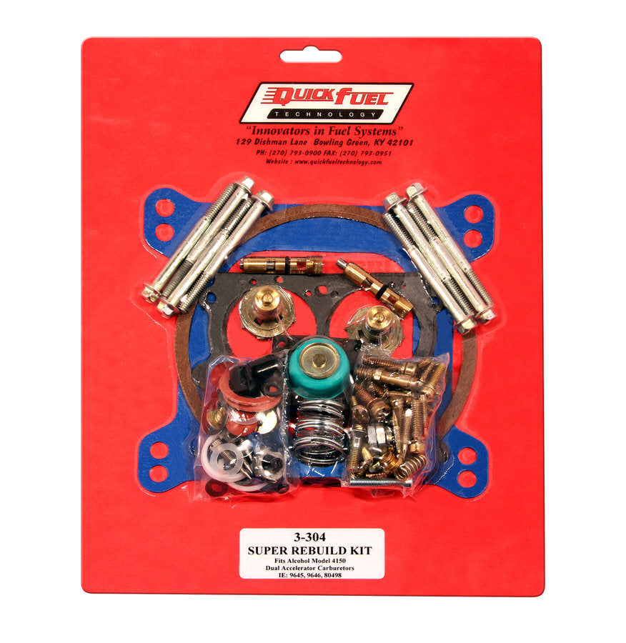 Quick Fuel Technology Super Non-Stick Rebuild Kit Alcohol 4150/4150 HP MPN QFT3-304