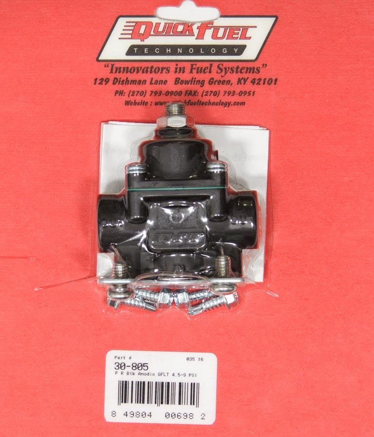 Quick Fuel Technology Pressure Regulator Black Use wMethanol MPN QFT30-805