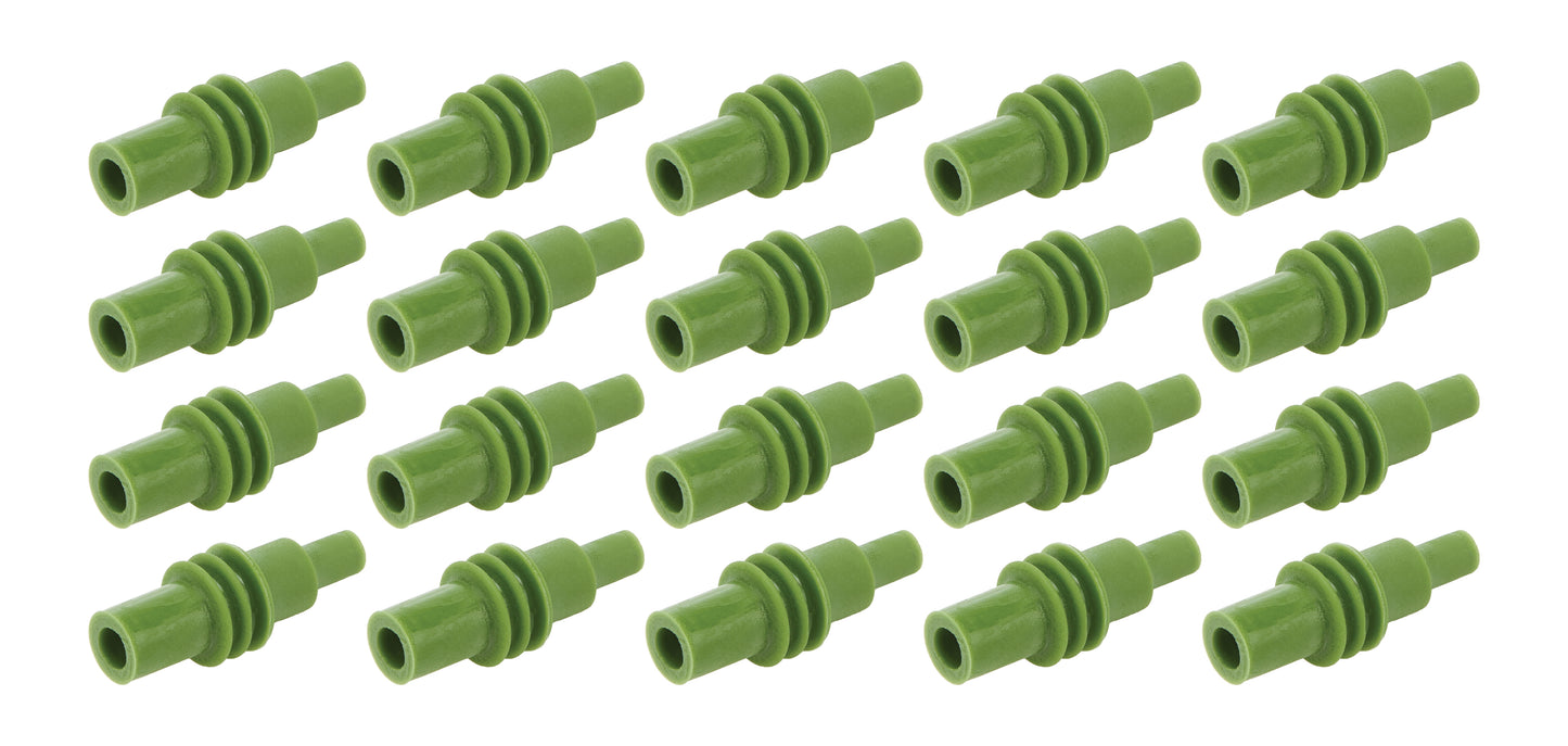 Quickcar Racing Products Green Cavity Plug Weatherpack 20 pack QRP50-305-20