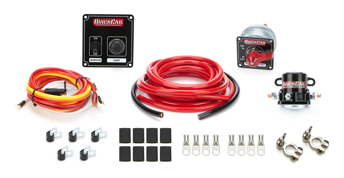 Quickcar Racing Products Wiring Kit 4 Gauge with Black 50-802 Panel QRP50-835